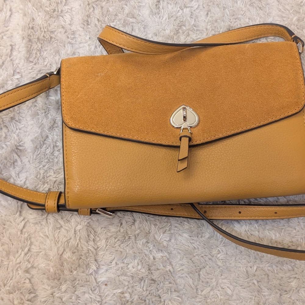 Kate Spade Tan Leather Crossbody Bag with Adjustable Strap